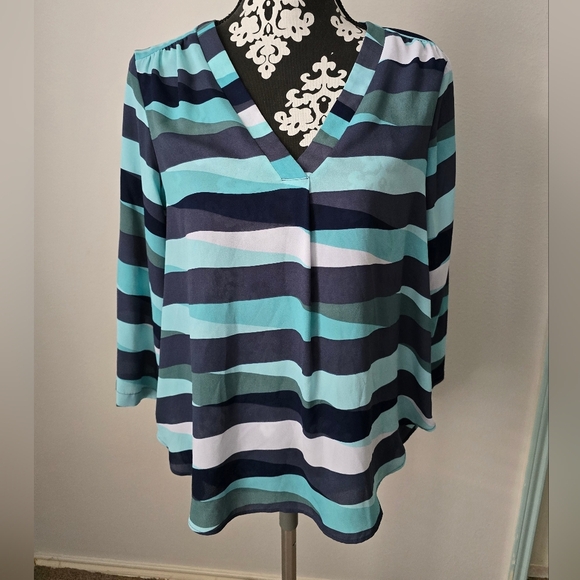 ANA striped blouse Size M - Picture 1 of 13
